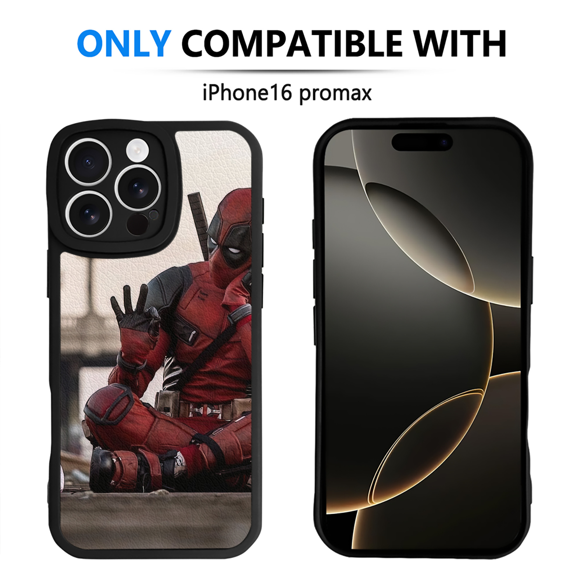 （画像用） Deadpool デッドプール 【iPhone 16シリーズ対応】シリコンスマホケース（レザー調） 材質：シリコン